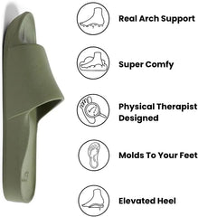 Archies Arch Support Slides – Orthotic Recovery Sandals for Plantar Fasciitis Relief, Foot Pain & Heel Pain – Lightweight, Cushioned, Shock-Absorbing Slides for Walking, Standing, and All-Day Comfort