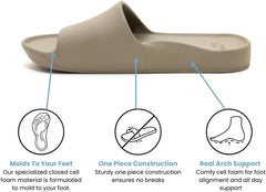 Archies Arch Support Slides – Orthotic Recovery Sandals for Plantar Fasciitis Relief, Foot Pain & Heel Pain – Lightweight, Cushioned, Shock-Absorbing Slides for Walking, Standing, and All-Day Comfort