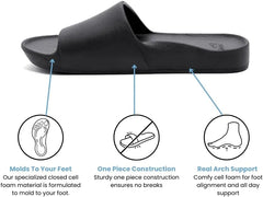 Archies Arch Support Slides – Orthotic Recovery Sandals for Plantar Fasciitis Relief, Foot Pain & Heel Pain – Lightweight, Cushioned, Shock-Absorbing Slides for Walking, Standing, and All-Day Comfort