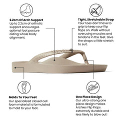 Arch Support Flip Flops - Classic - Crystal Taupe