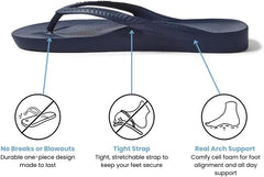 Archies Arch Support Flip Flops for Men & Women – Orthotic Sandals for Plantar Fasciitis Relief – Lightweight, Cushioning, Shock-Absorbing Thong Sandals for Walking, Foot Pain & All-Day Comfort
