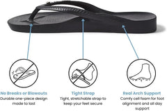 Archies Arch Support Flip Flops for Men & Women – Orthotic Sandals for Plantar Fasciitis Relief – Lightweight, Cushioning, Shock-Absorbing Thong Sandals for Walking, Foot Pain & All-Day Comfort