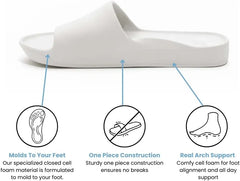 Archies Arch Support Slides – Orthotic Recovery Sandals for Plantar Fasciitis Relief, Foot Pain & Heel Pain – Lightweight, Cushioned, Shock-Absorbing Slides for Walking, Standing, and All-Day Comfort