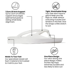 Arch Support Flip Flops - Classic - White
